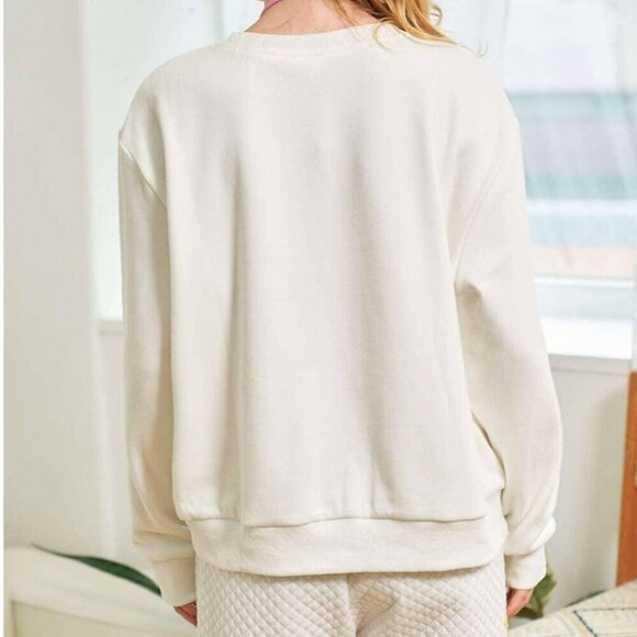 Cowgirl Rope Print With Sequin Boots Sweater - Picture 3 of 8